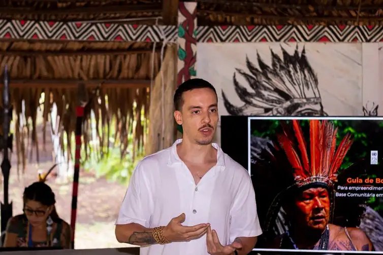 Alyton Sotero/ Instituto Samaúma. Brasília 07/12-2024 Turismo de base Indígina. Pedro Gayotto, da empresa de turismo social Vivalá
Foto Alyton Sotero/ Instituto Samaúma.