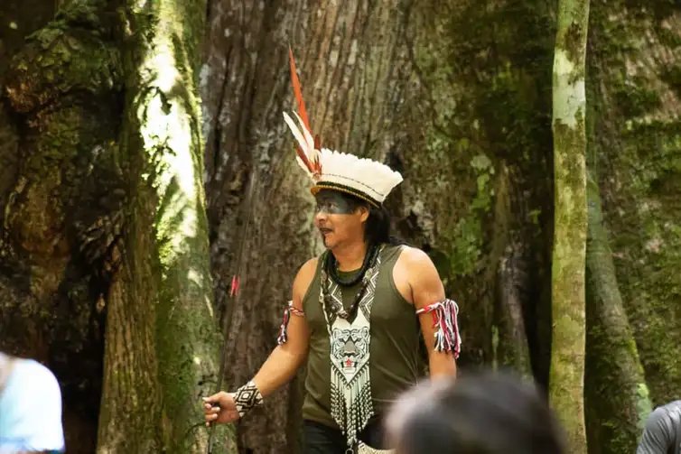 Alyton Sotero/ Instituto Samaúma. Brasília 07/12-2024 Turismo de base Indígina. cacique Tekavainy Shanenawa, da Aldeia Shanenawa, em Feijó, no Acre
Foto Alyton Sotero/ Instituto Samaúma.