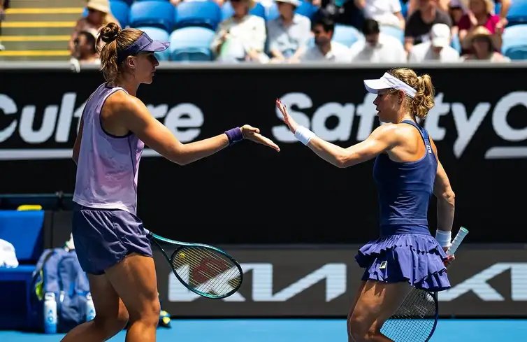 Reprodução Instagram/Laura Siegemund Bia Haddad e Laura Siegemund vencem estreia de duplas no WTA 1000 de Doha, em 10/02/2025