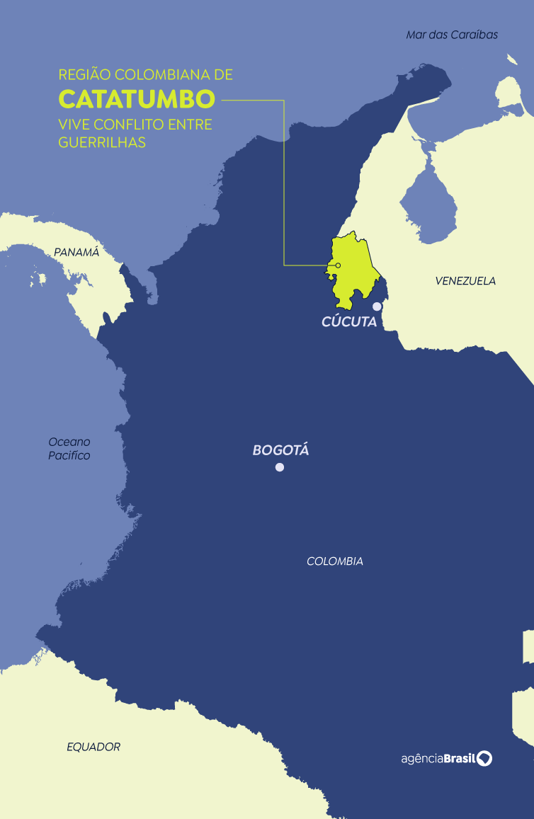 Arte/Agência Brasil mapa-colômbia
