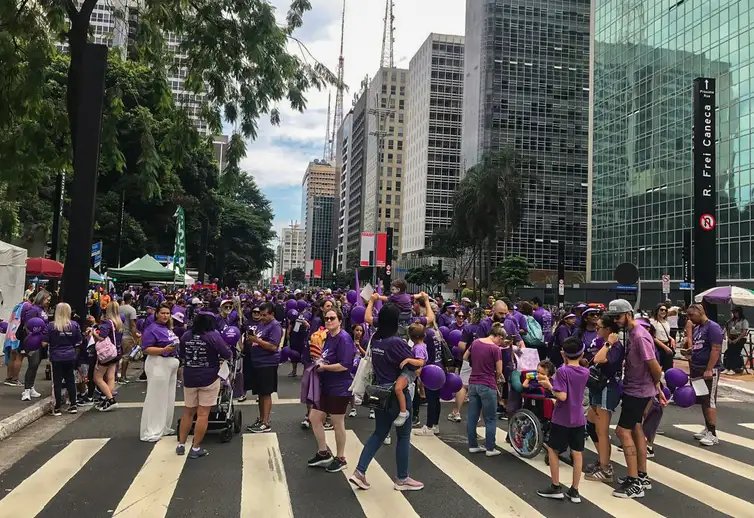 Guilherme Jeronymo/Agência Brasil São Paulo (SP) 30/03/2025 - Caminhada sobre a conscientização.
Foto: Guilherme Jeronymo/Agência Brasil