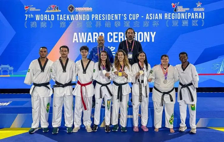 seleção brasileira de para taekwondo encerrra  President’s Cup com quatro medalhas, uma delas de ouro conquistada por Ana Carolina Moura, em 25/04/2025