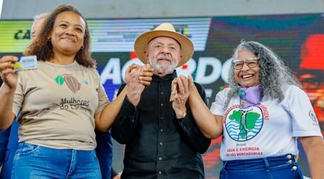 Ricardo Stuckert/PR Linhares (ES), 11/07/2025 - Presidente da República, Luiz Inácio Lula da Silva, durante a cerimônia de apresentação dos avanços do Novo Acordo Rio Doce, no Parque de Exposições de Linhares. Foto: Ricardo Stuckert/PR